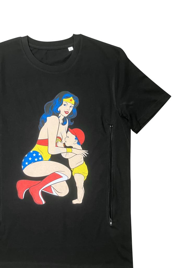 T-shirt bio Wonder Woman version allaitement